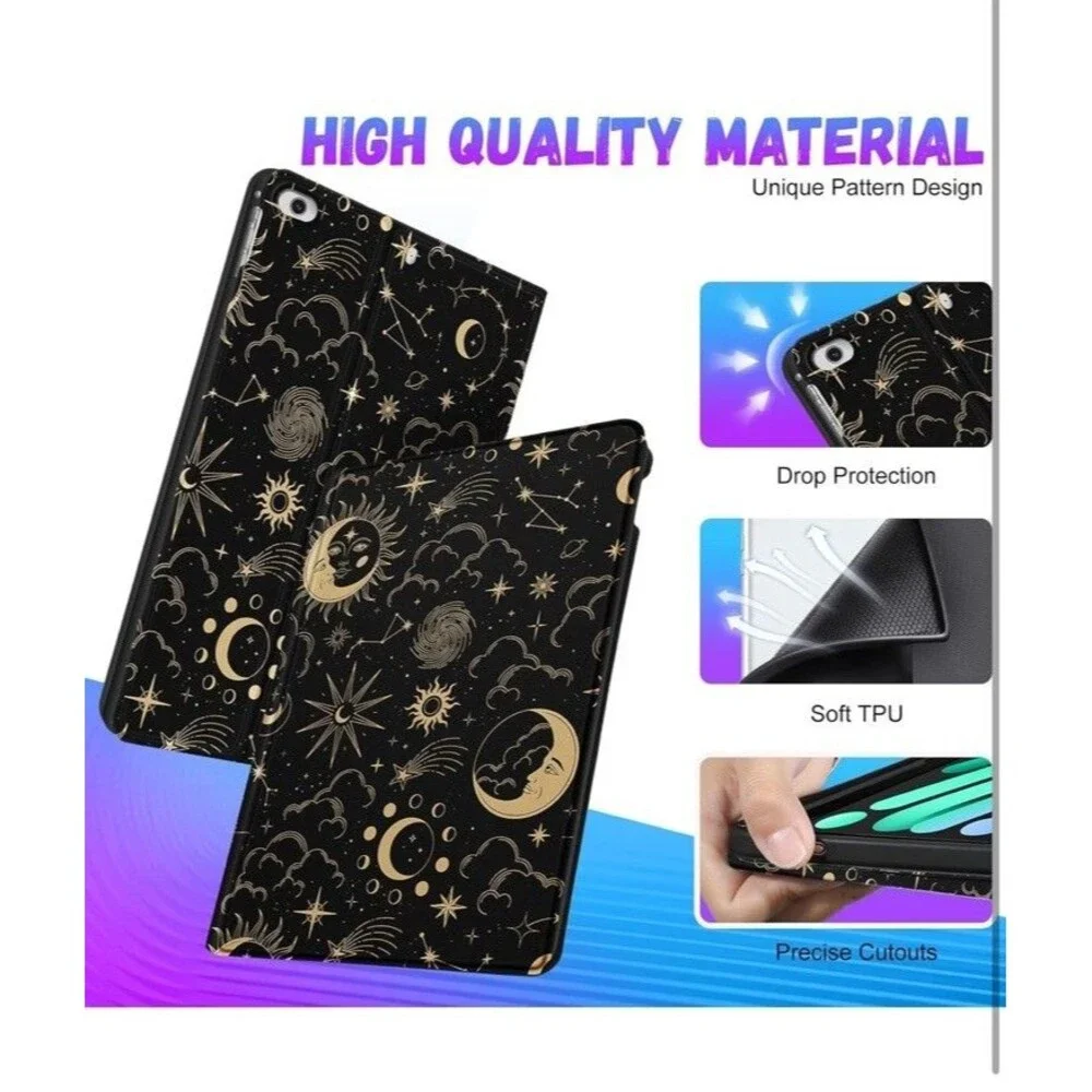 Girls Boys Cute Sun & Moon Case For iPad Mini 1 2 3 4 5 ( 7.9 “)